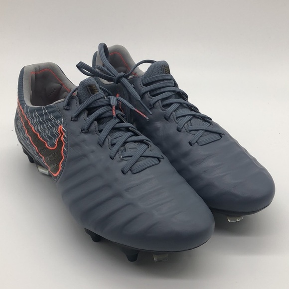 Men’s Nike Tiempo Legend 7 Elite SG Pro Soccer Cleats Grey Orange AR4387-409 - Picture 2 of 4